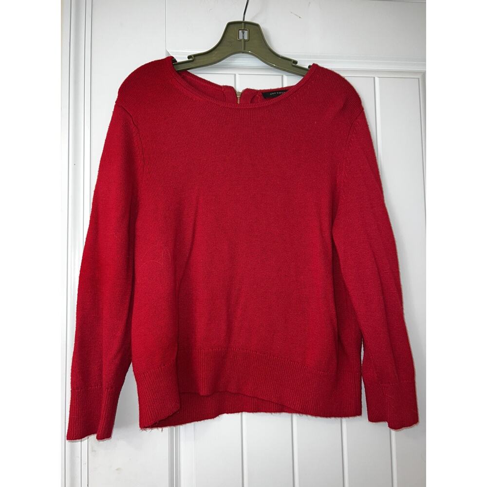 Ann Taylor Red Knit Sweater Top